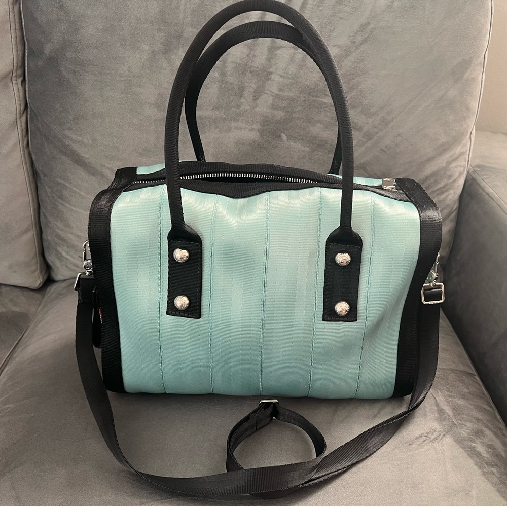 Vintage Marilyn Mint Green & Black Harveys Seatbelt bag